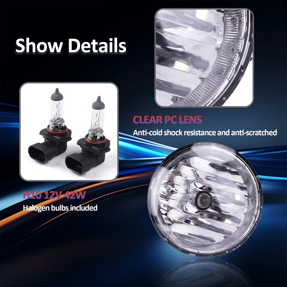 Luces antiniebla transparentes con bombillas para Toyota Tacoma 2005-2011 Tundra 2007-2013 Foto 2 de 4