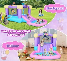 Inflatable Bounce House for Kids w/Ball Pit, All-in-ONE Jump & Slide Water Park
