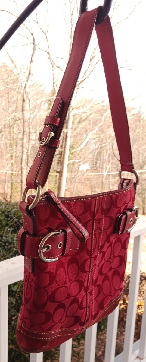 Coach 5088 Vintage Soho Red Signature C Canvas & Suede Bag | eBay Coach 5088 Vintage Soho Red Signature C Canvas & Suede Bag | eBay