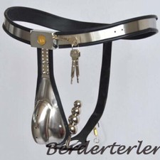 Stainless Steel Male Chastity Belt Lockdown Cage invisible Device Adjustable