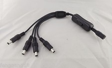LED Strips 1x Female To 4x Male 5.5x 2.1mm DC Power On/Off Switch Splitter Cable