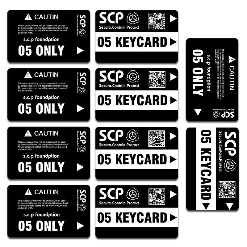 24 Pcs Scp Foundation Keycards PLASTIC CARD Electronic Pass Cosplay Games  Card