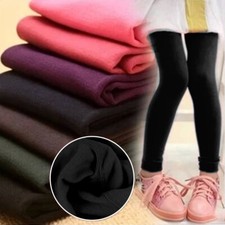 Kids Girl Thermal Fleece Lined Leggings Winter warm Trousers Pants for Age 2-13