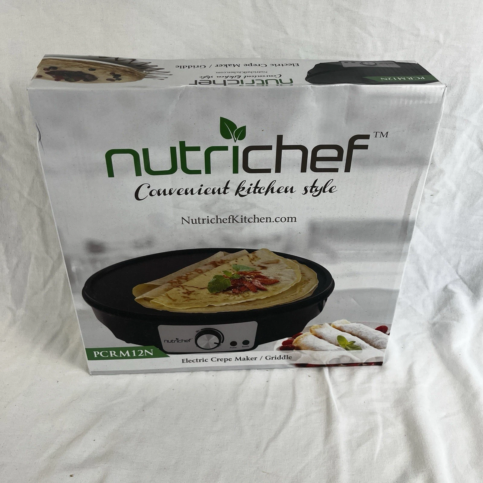 Nutrichef Electric Crepe Maker Griddle PCRM12N