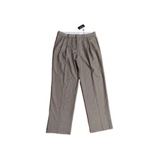 NWT Chaps Pleated Boys Beige Dress Pants Size 18 H / 34-H-W