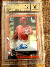 2018 bowman chrome luis garcia BGS 10 orange refractor