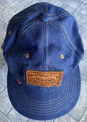 NUOVO VINTAGE RARO Cappello Levi’s Denim Pelle Patch Arancione Tab Snapback 6 5/8-7 5/8 - Foto 15 di 22