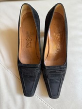 Salvatore Ferragamo Vintage Black Suede Heels Size 7B