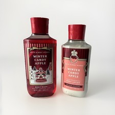 Bath and Body Works - Winter Candy Apple - Body Lotion and Body Wash set - New