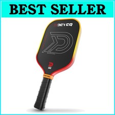 Carbon Fiber Pickleball Racket - Extended Handle for Powerful Two-Handed Swings