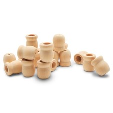 Bean Pot Candle Cups 1 Inch, 7/16 Inch Hole, Unfinished for Crafts Woodpeckers