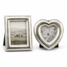 Set of 2 Vintage Silver Plated Brass Mini Pic...