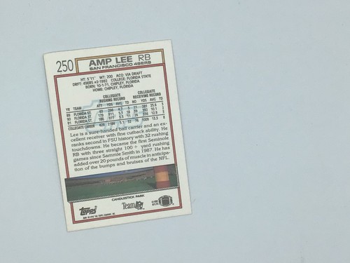 1992 AMP LEE SAN FRANCISCO 49ers MINT TOPPS DRAFT PICK 250 - Picture 2 of 2