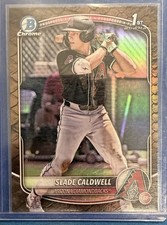 2025 Bowman #BCP-21 Slade Caldwell 1ST RC CHROME REPTILIAN REFRACTOR Rookie Card
