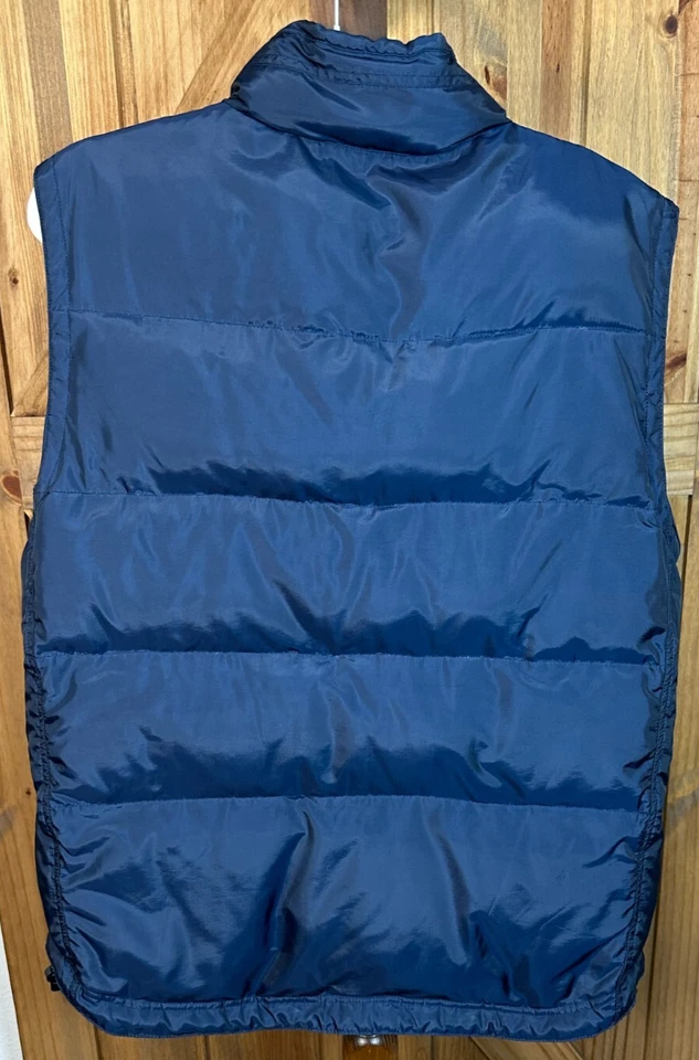 Chaleco acolchado reversible GAP para hombre talla M azul/naranja-rojo mezcla de plumón cremallera frontal Foto 2 de 4