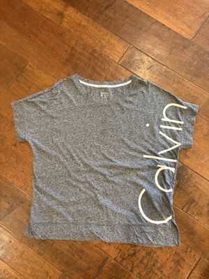 Calvin Klein Performance Dry T-Shirt Women's Sz 1X Gray Short Sleeve Pullover