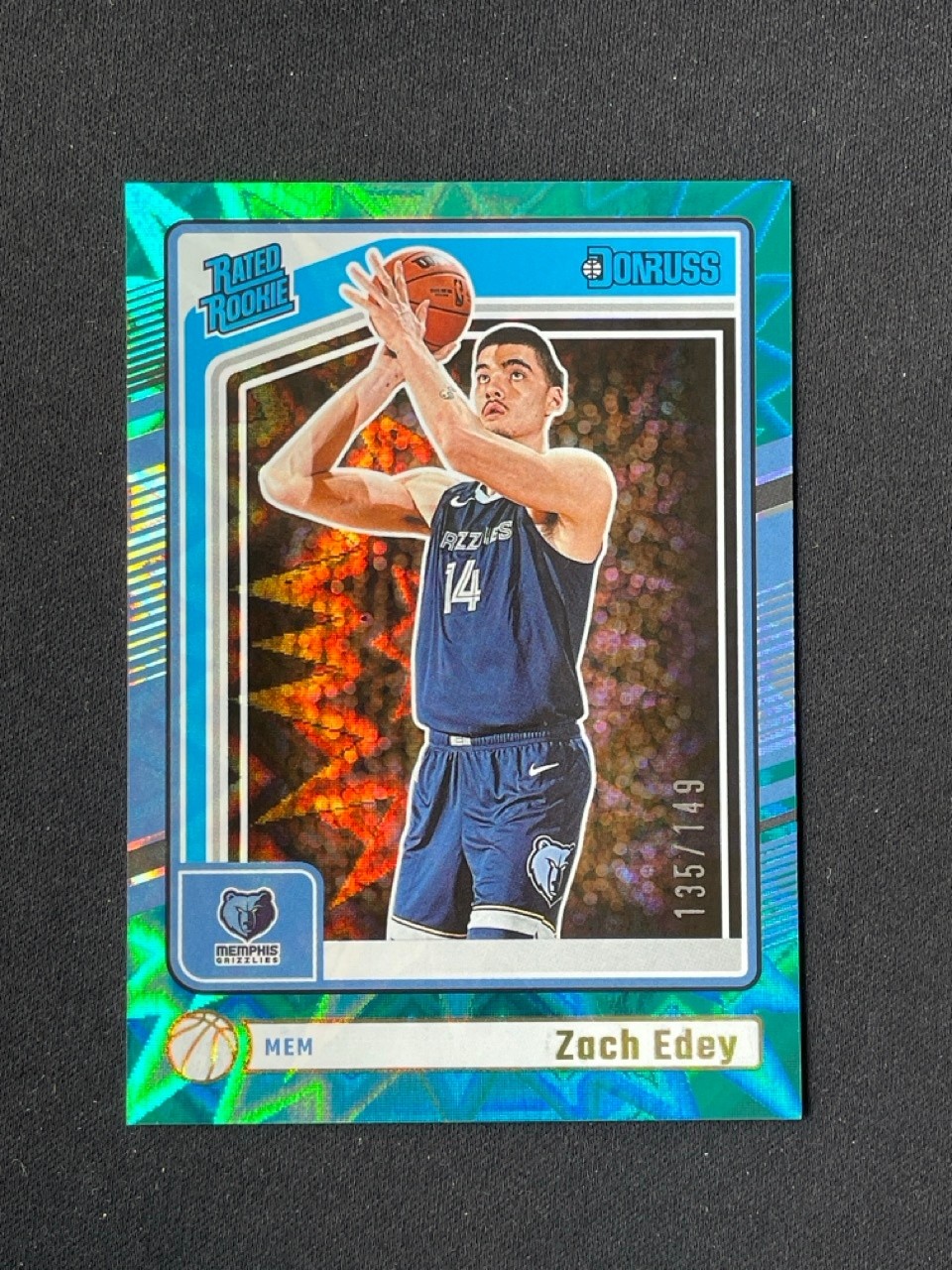 Zach Edey 2024-25 Panini Donruss Rated Rookie Teal Explosion RC /149 #239