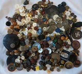Lot Of Antique And Vintage Buttons Metal Shell Plastic Paris Mark And More.