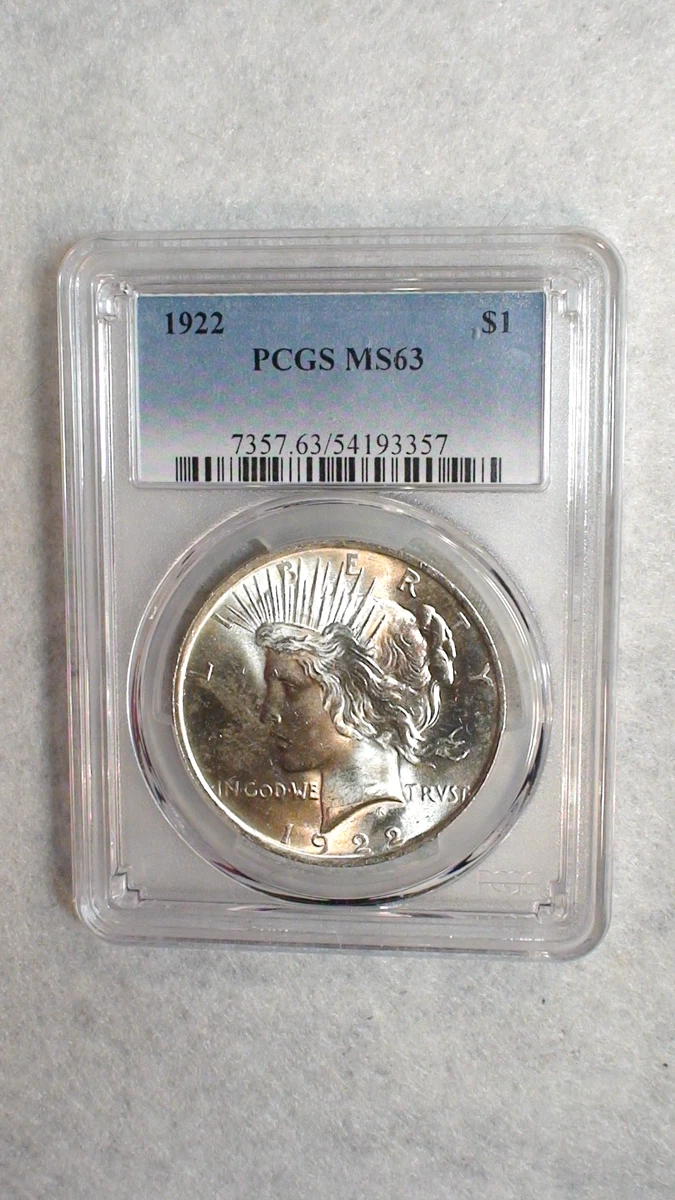 MS 63 Graded 1922 Year Peace Dollars (1921-1935) for sale | eBay