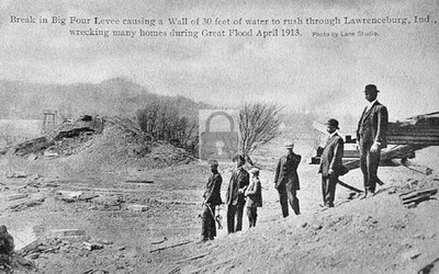 Big Four Levee Break Great Flood Lawrenceburg Indiana IN - Reprint