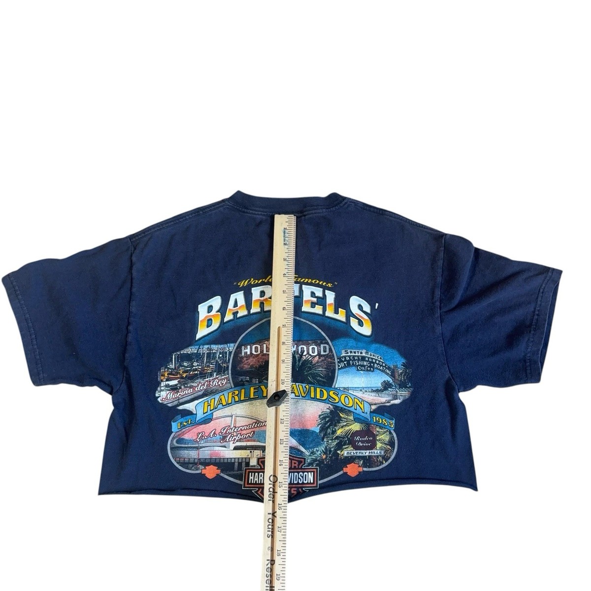 Vintage Harley Davidson Bartels Medium 2008 Cropped Tee Womens Boxy Y2K View 5