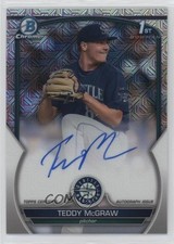 2023 Bowman Draft Chrome Prospect HTA Choice Refractor Teddy McGraw Auto 18t1