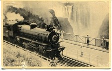 UK Rhodesia Zimbabwe Victoria Falls Train old sepia postcard