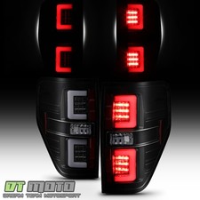 Black Smoked 2009-2014 Ford F150 F-150 Pickup LED Tube Tail Lights Brake Lamps