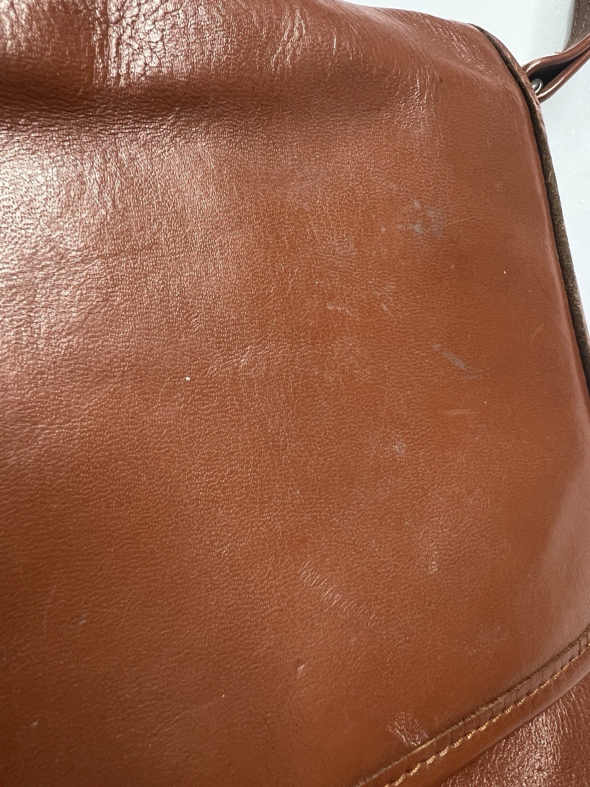 Vintage Brown Rectangular Leather Shoulder Bag Pu… - image 4