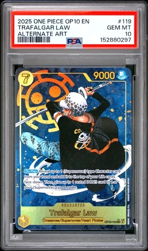 Trafalgar Law PSA 10 One Piece English 2025 OP10-119 Alternate Art Royal Blood