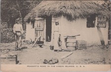Peasant Home Thatched Hut St Thomas Virgin Islands VI Lightbourn 1925 Postcard