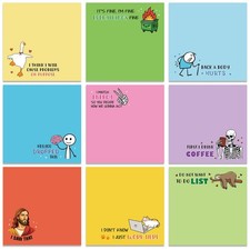 Funny Sticky Notes for Work - 9 PCS Sarcastic Adhesive Notepads, Novelty Memo...