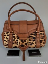 Rare Vtg Dolce & Gabbana Shoulder / Handbag Leather Animal Print Authentic