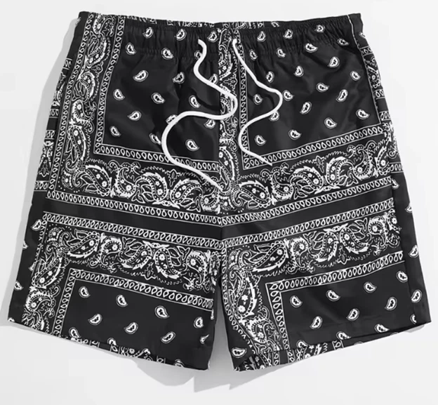 "DARK PAISLEY" Eric Emanuel Style Bandana Print Mesh Shorts | Beach, Summer, Gym