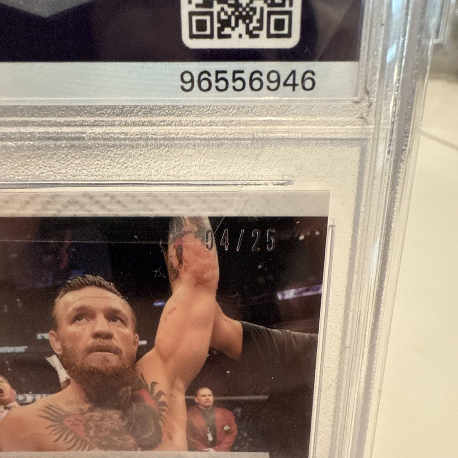 2022 Panini Prizm UFC Conor McGregor Flashback Mojo Prizm #4/25 PSA10 view 4