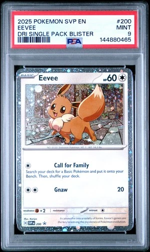 2025 POKEMON SVP DESTINED RIVALS SINGLE PACK BLISTER #200 EEVEE PSA 9