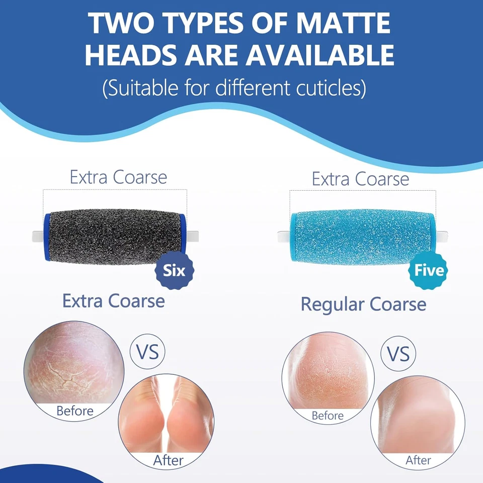 11 Pack Replacement Roller Heads for Electronic Foot File, 6 Extra Coarse & 5 Re - Image 3 of 4