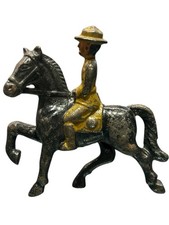 Vintage Barclay Manoil Cast Iron Toy Soldier Calvary Officer Mounted On Horse