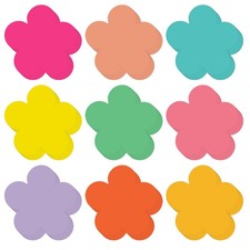 54 PCS Flower Cutouts Paper 9 Colors Bulletin Board Classroom DIY Craft