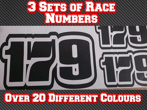 3 Sets 6/" 150mm Motocross Custom Race Numbers Vinyl Stickers Decals MX Bike N28