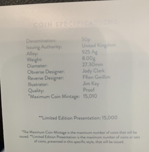 Harry Potter SILVER PROOF UK 50p - Bild 6 von 7