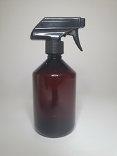 500ml PET Plastic Amber Veral Bottle & Black Trigger Spray Pump *Any Amount*