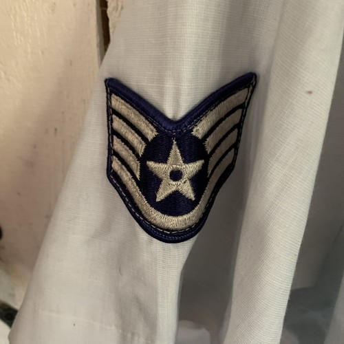 Vintage US AIR FORCES Uniform Shirt w. 4 Stripes rank Sz Medium - Picture 5 of 7