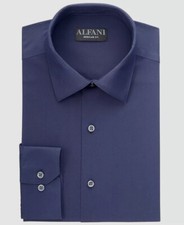 60 Alfani Men's Blue Regular-Fit Long-Sleeve Dress Shirt Size 15-15.5 34/35
