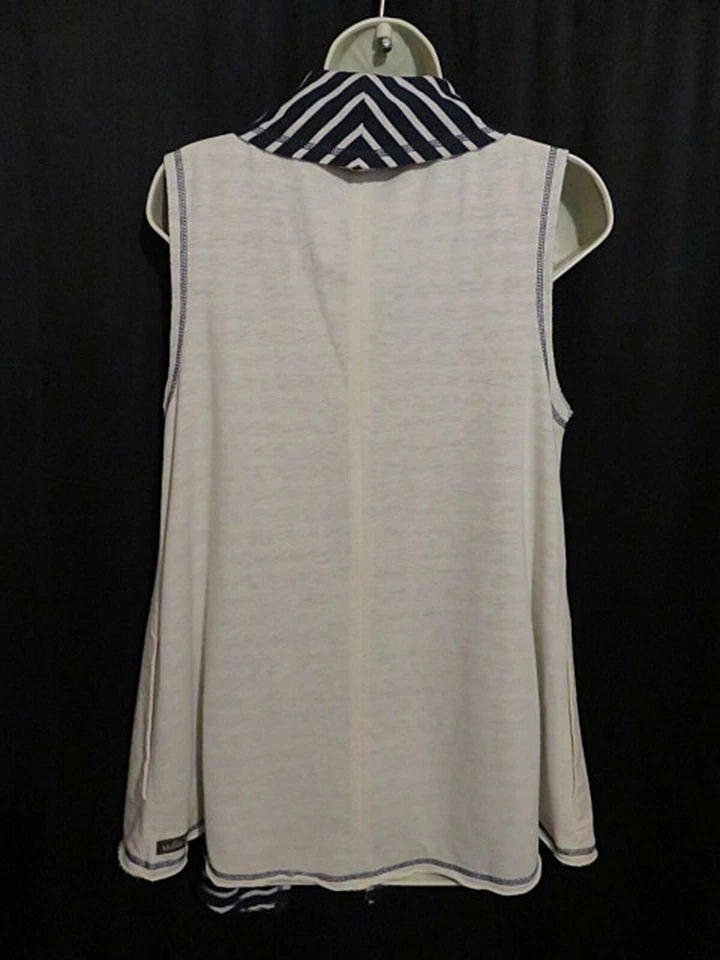 Двусторонний вязаный жилет Matilda Jane с открытым лицом в полоску цвета слоновой кости размер M - Изображение 3 из 4