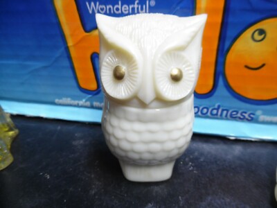 Vintage Avon white glass owl bottle