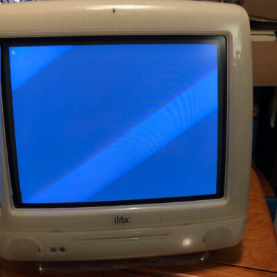 Vintage 2001 Apple iMac G3 Snow M5521 500MHZ 20GB 256MB Ram Tested