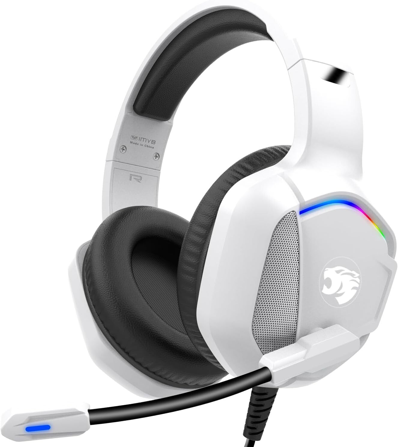Gaming Headset with Microphone for Pc, Xbox One Series X/s, Ps4, Ps5, White-image