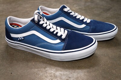 VANS OFF THE WALL SKATEBOARD SHOES OLD SKOOL NAVY BLUE/WHITE,  MEN'S 12, NEW!