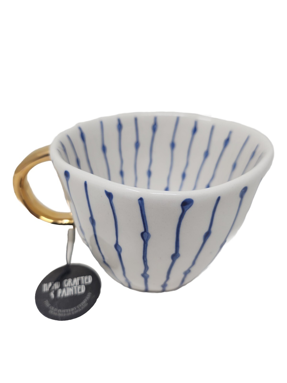 the-old-pottery-company-mug-white-blue-stripe-bulls-eye-new-ebay